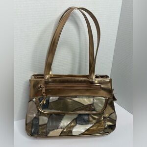 Vintage Metallic Patchwork Shoulder Bag